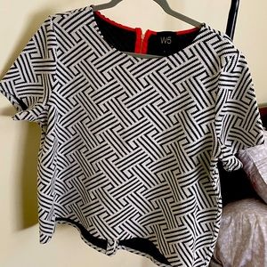 Black and White Blouse